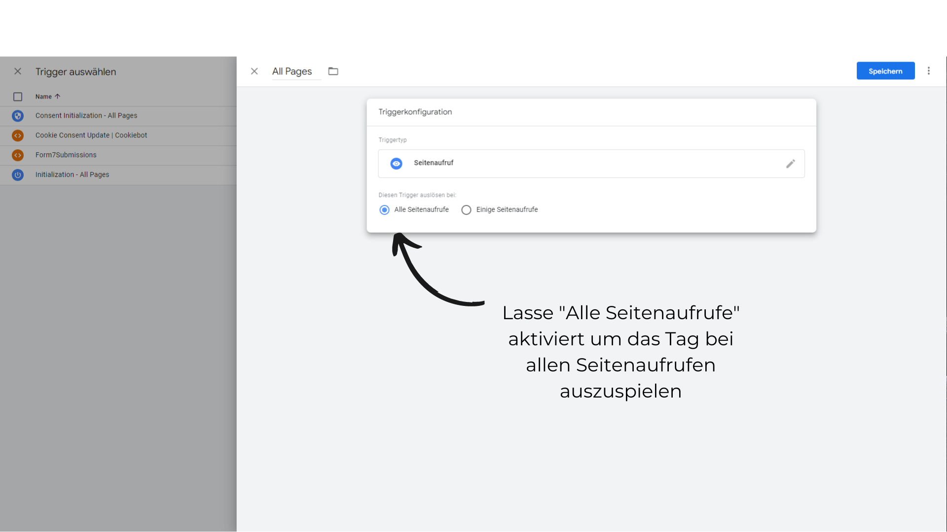 Google Tag Manager Trigger "Seitenaufruf"
