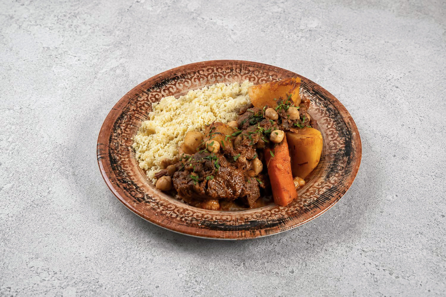 Moroccan-Style Couscous with Veal and Beef
