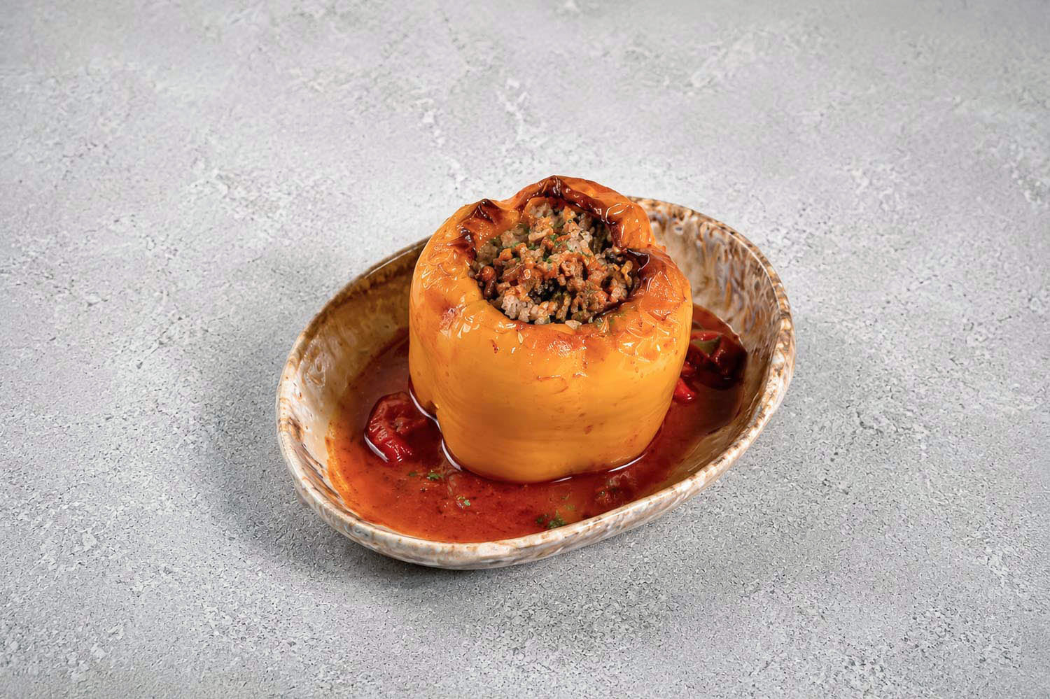 Bell Pepper Stuffed with Meat and Rice