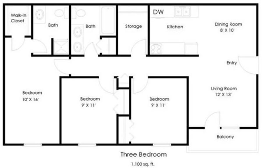 3x2 floor plan