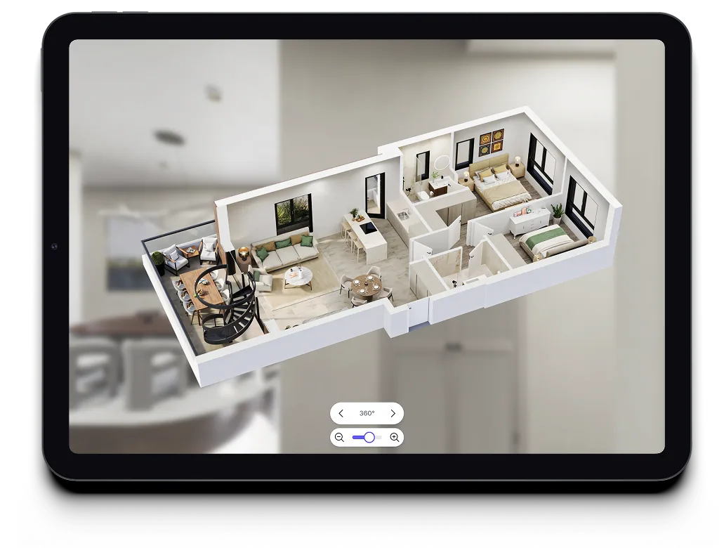 Interactive 3D Floor Plans on a tablet
