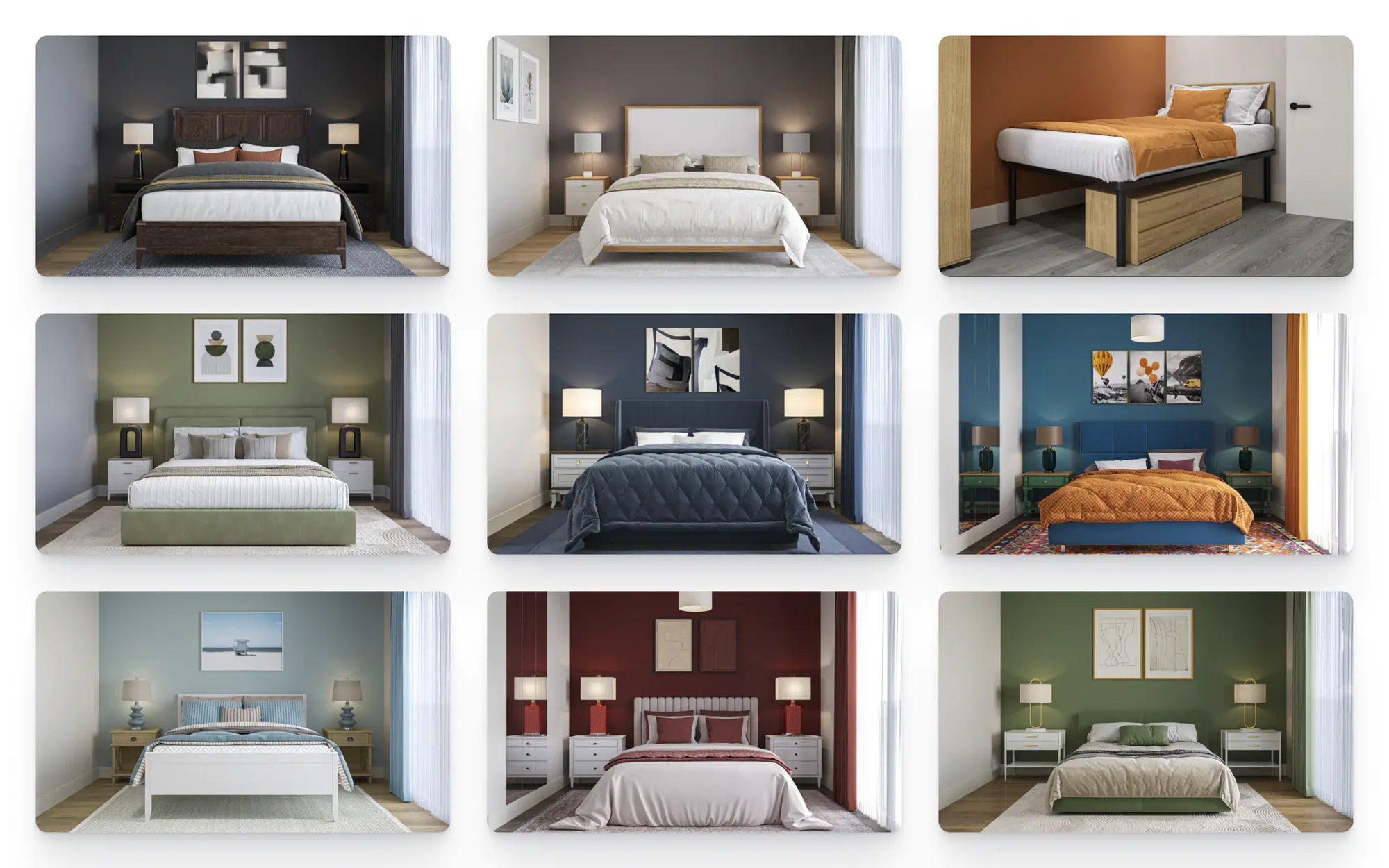 Nine design style templates
