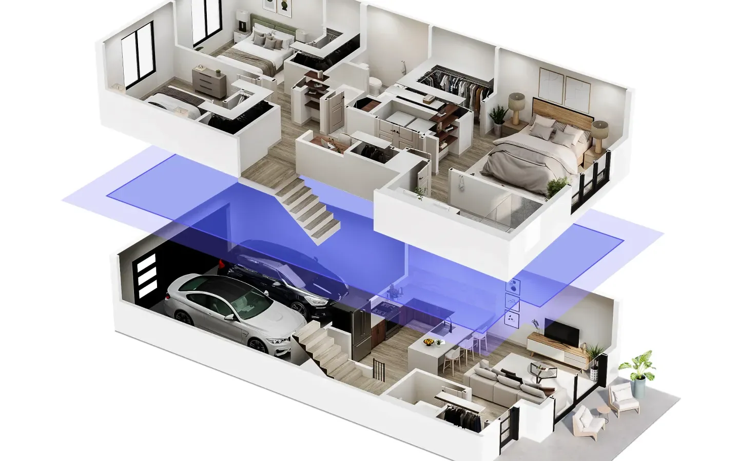 Multiple floor layouts visualization