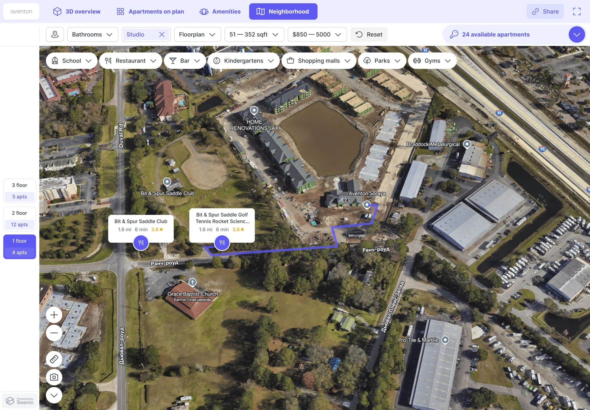 Seenic neighborhood map