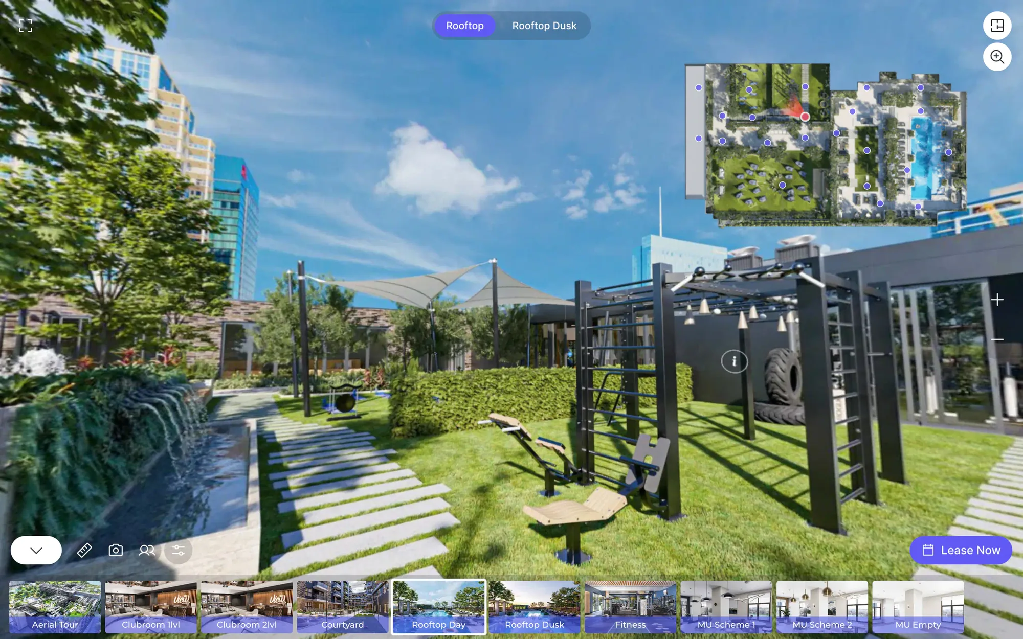 Interactive amenity panorama