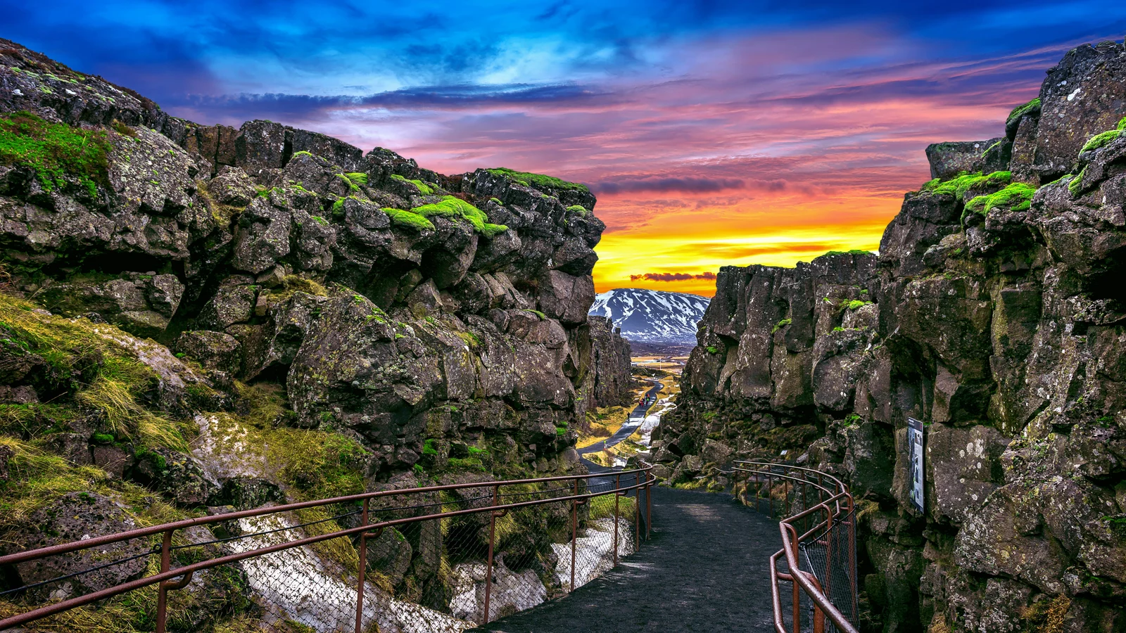The rocky rift valley in Thingvellir National Park, a UNESCO World Heritage site in Iceland