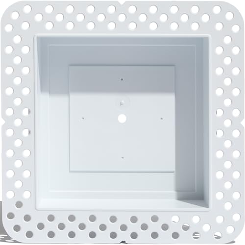 Fittes Recessed Drywall Mounting Kit 5x5 Inch, Upgrade Ceiling and Wall Recessed Device, Compatible with Recessed Lights, Thermostats, Keypads, ABS Lite, White