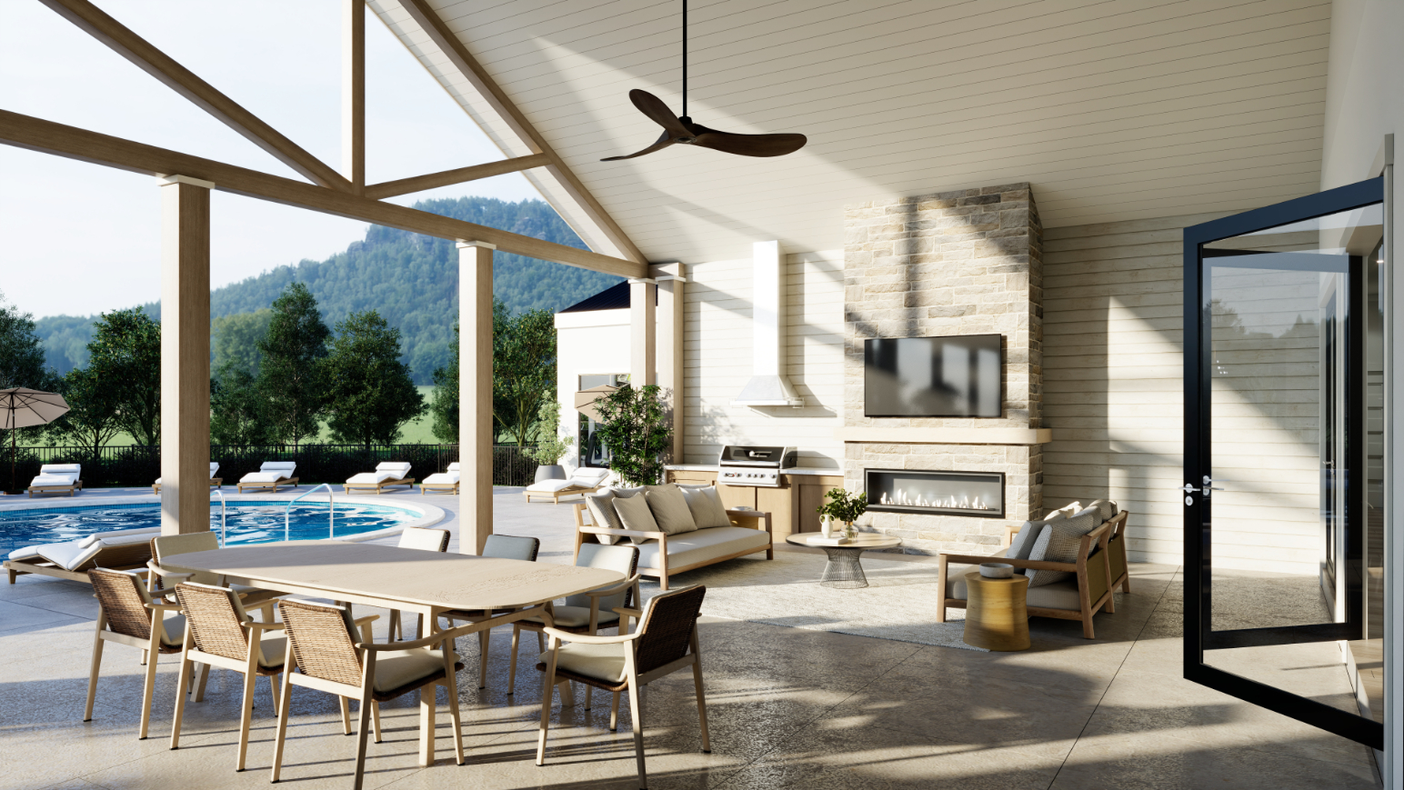 Covered porch rendering