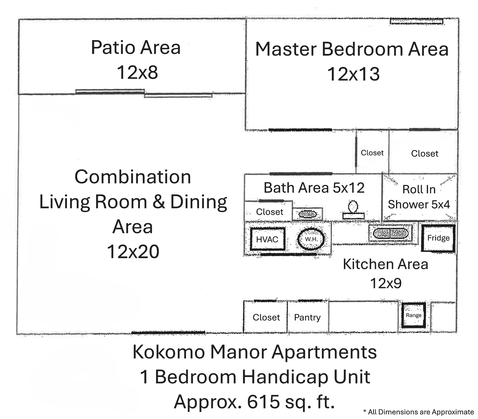 1 Bedroom handicap layout