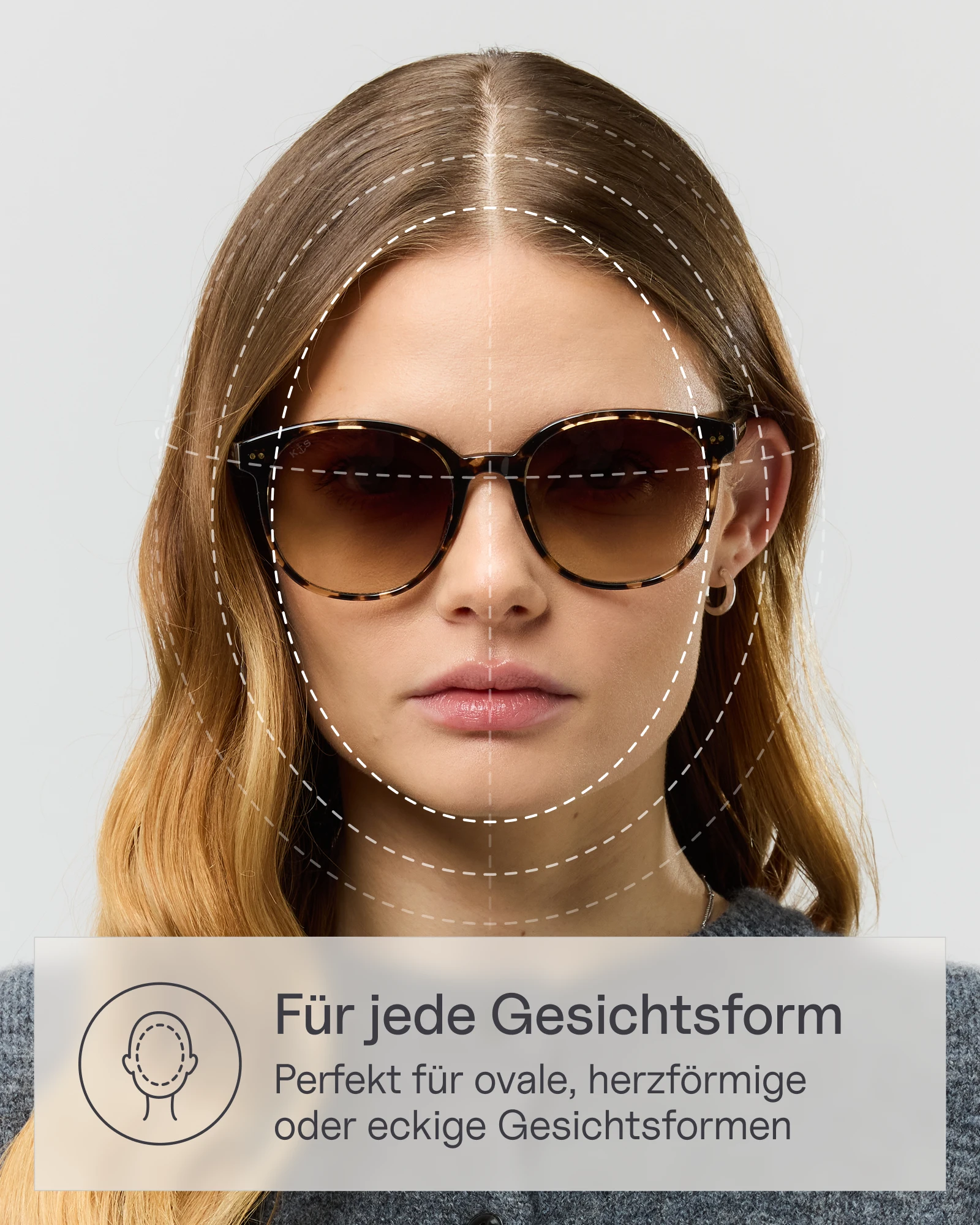 Amazon Produktbild Kapten & Son Sonnenbrille mit Detailansicht der Glasform