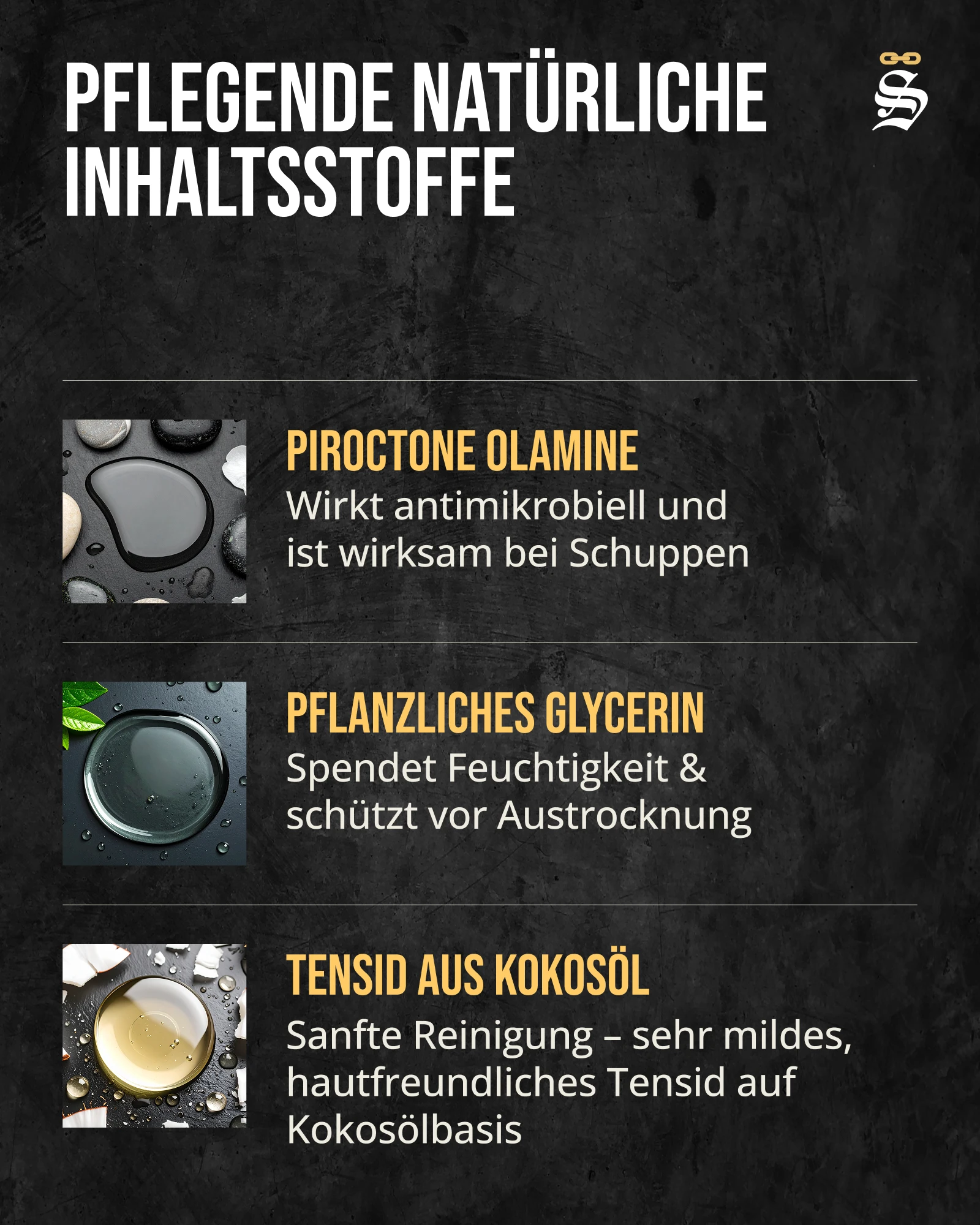 Amazon Produktbild Störtebekker Pflegeprodukt mit Übersicht der natürlichen Inhaltsstoffe