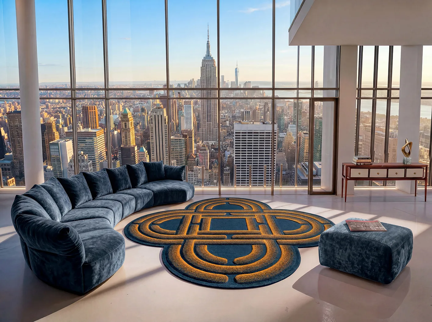 Tapis Minotor 2.0 dans un appartement face à Manhattan