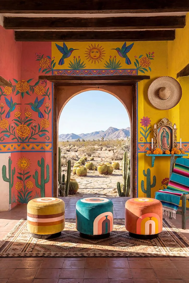 Pouf Minotor en voyage, Mexique