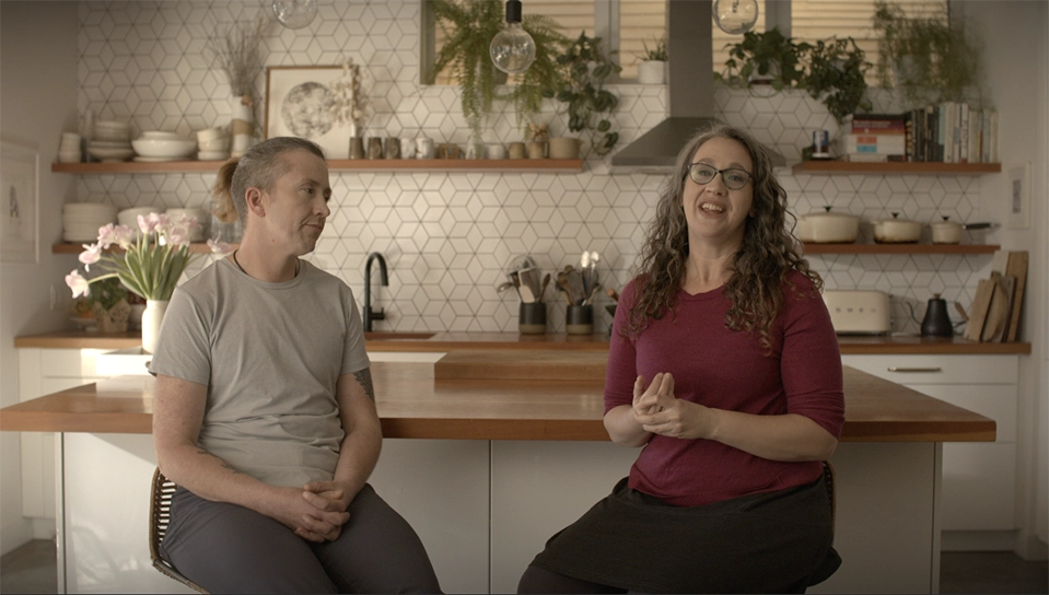 Video still of Emile and Julie