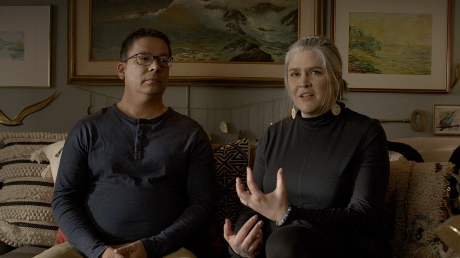 Video still of Chris and Mikara