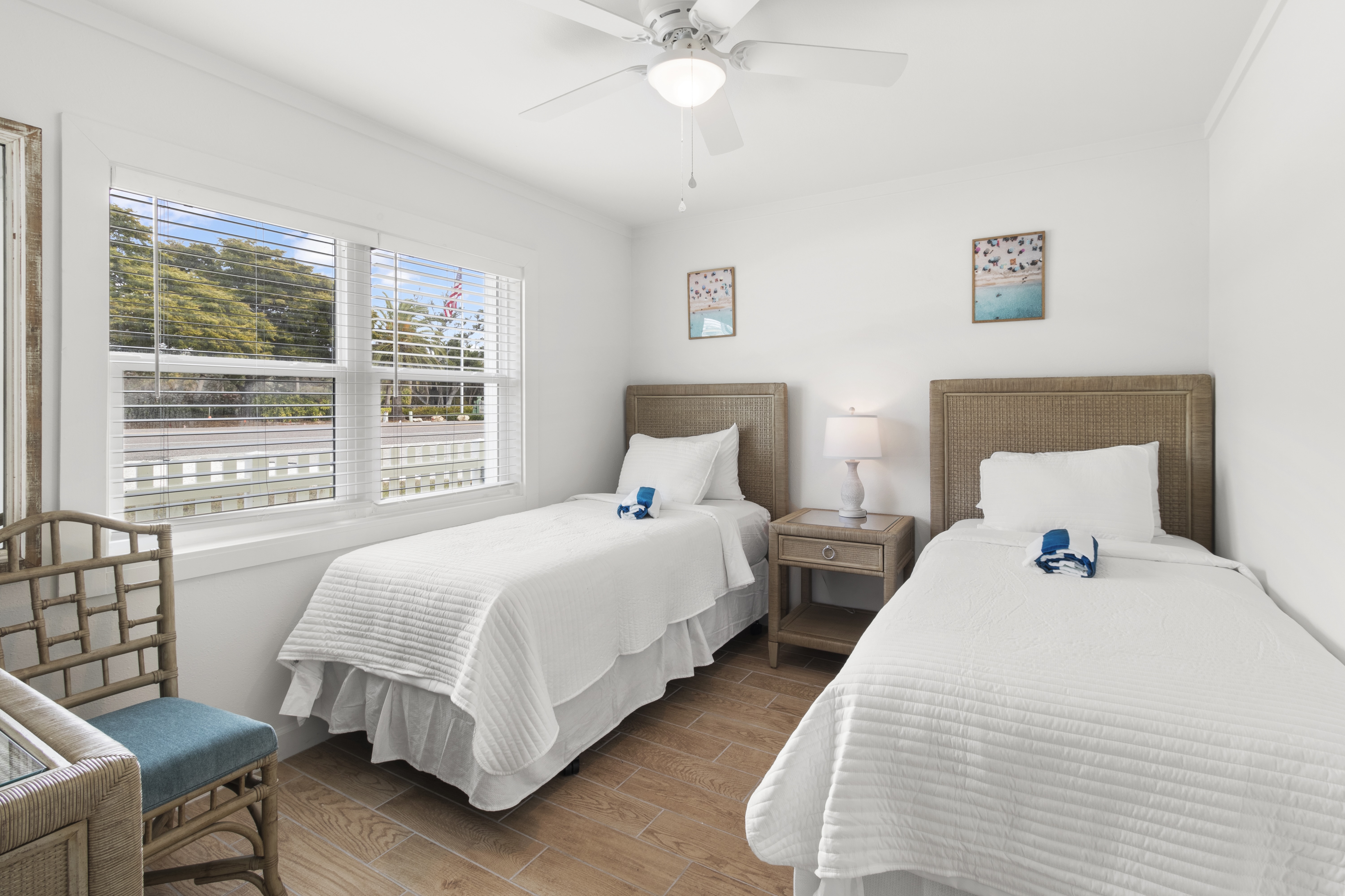Private porch and heated pool grounds at The Wicker Inn, Longboat Key