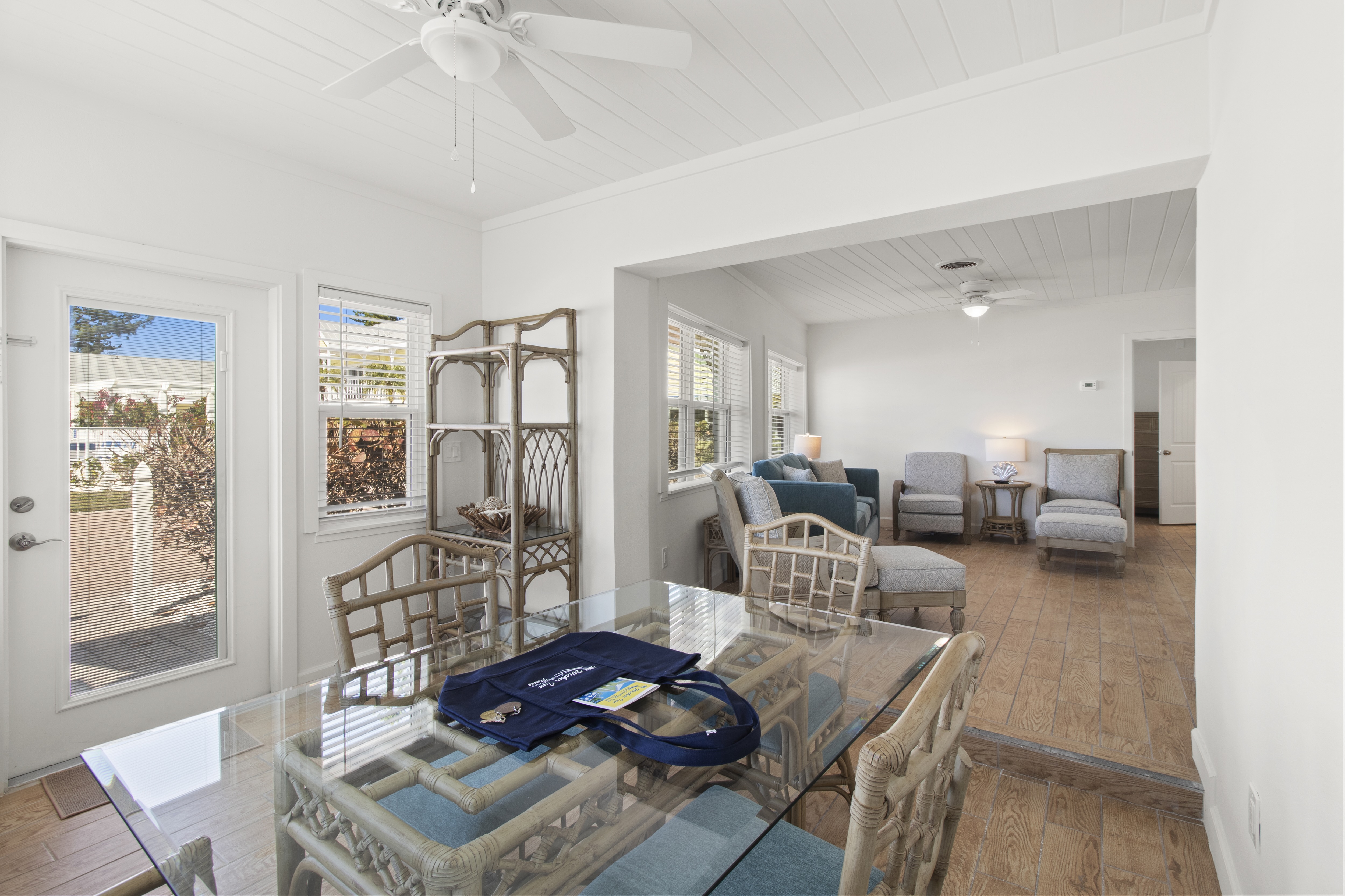 Suite living area with full kitchen at The Wicker Inn, Longboat Key