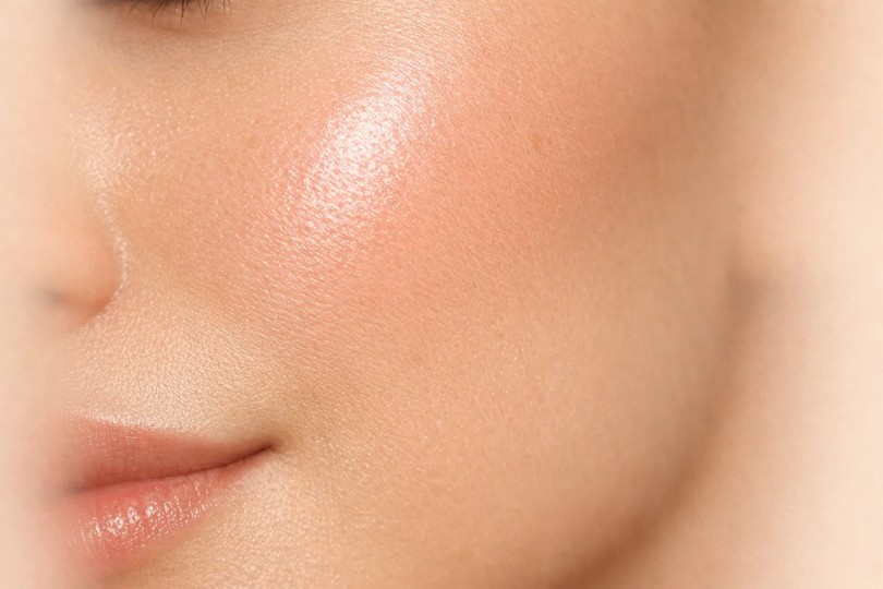 Close-up of healthy radiant skin