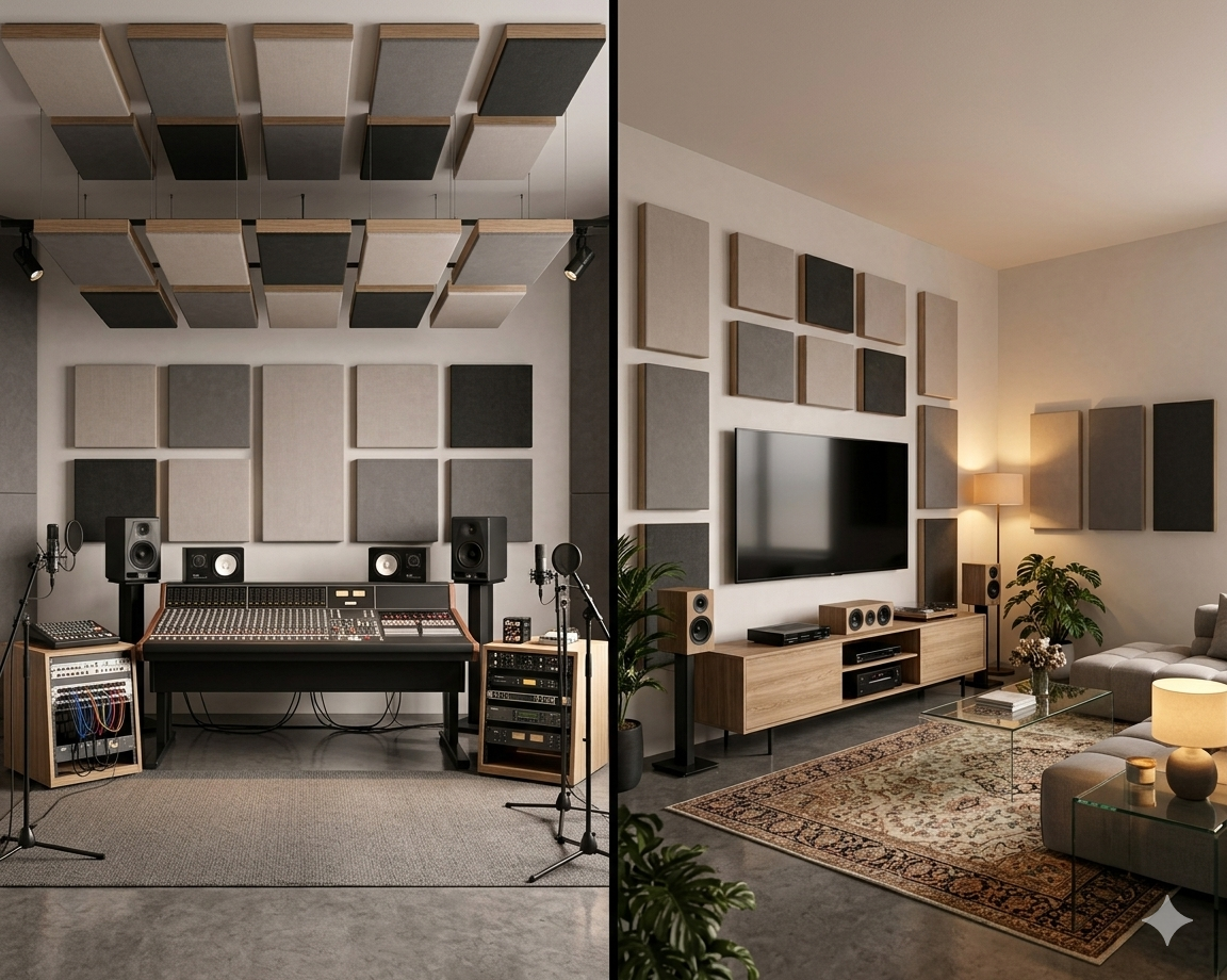 Espacio residencial con tratamiento acústico ACUSTEX