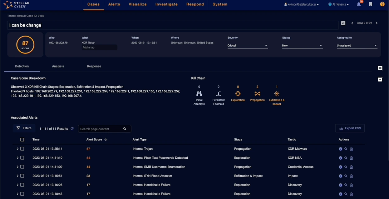 Stella Cyber Dashboard