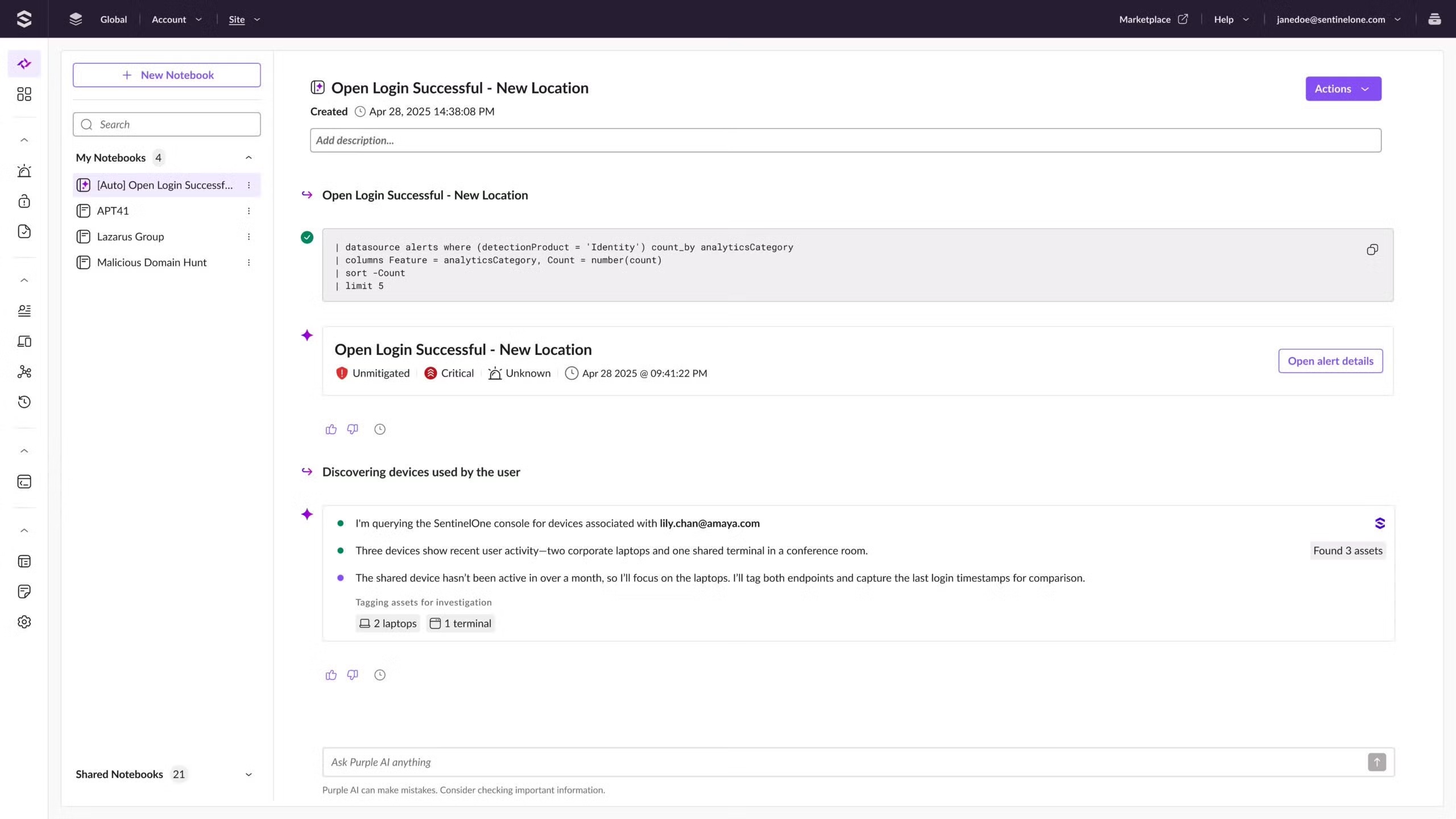 SentinelOne Singularity platform