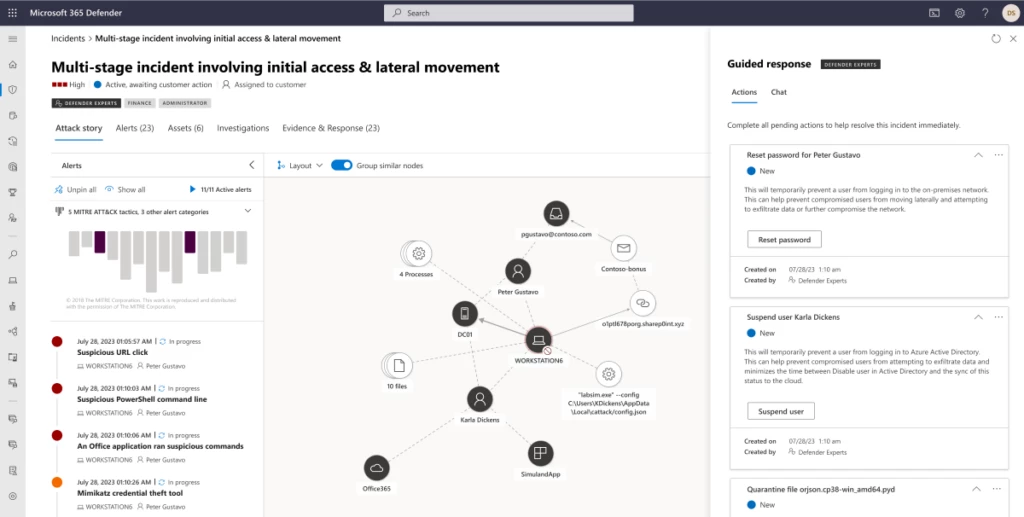 Microsoft Defender Experts for XDR guided response