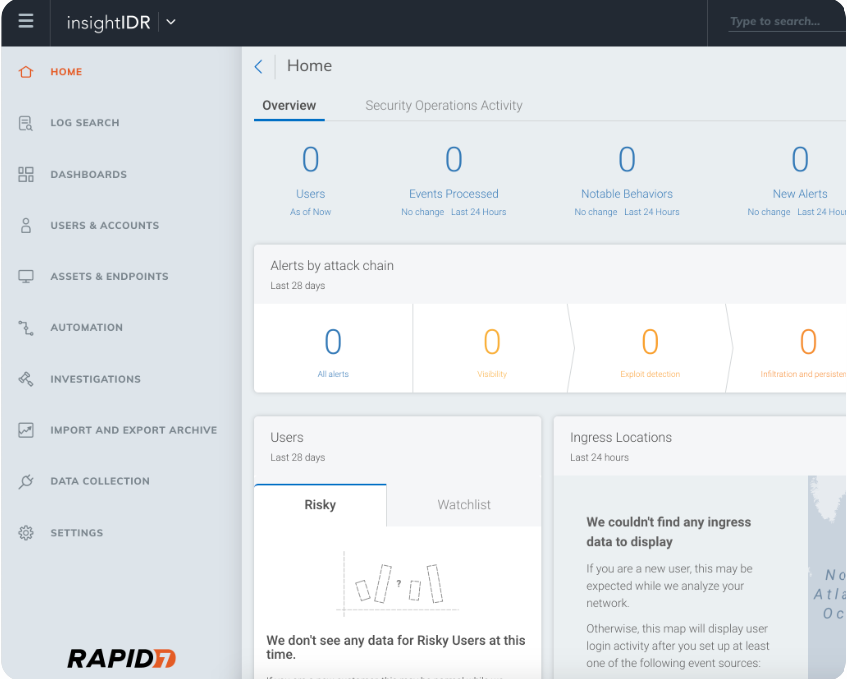 Rapid7 MDR product view