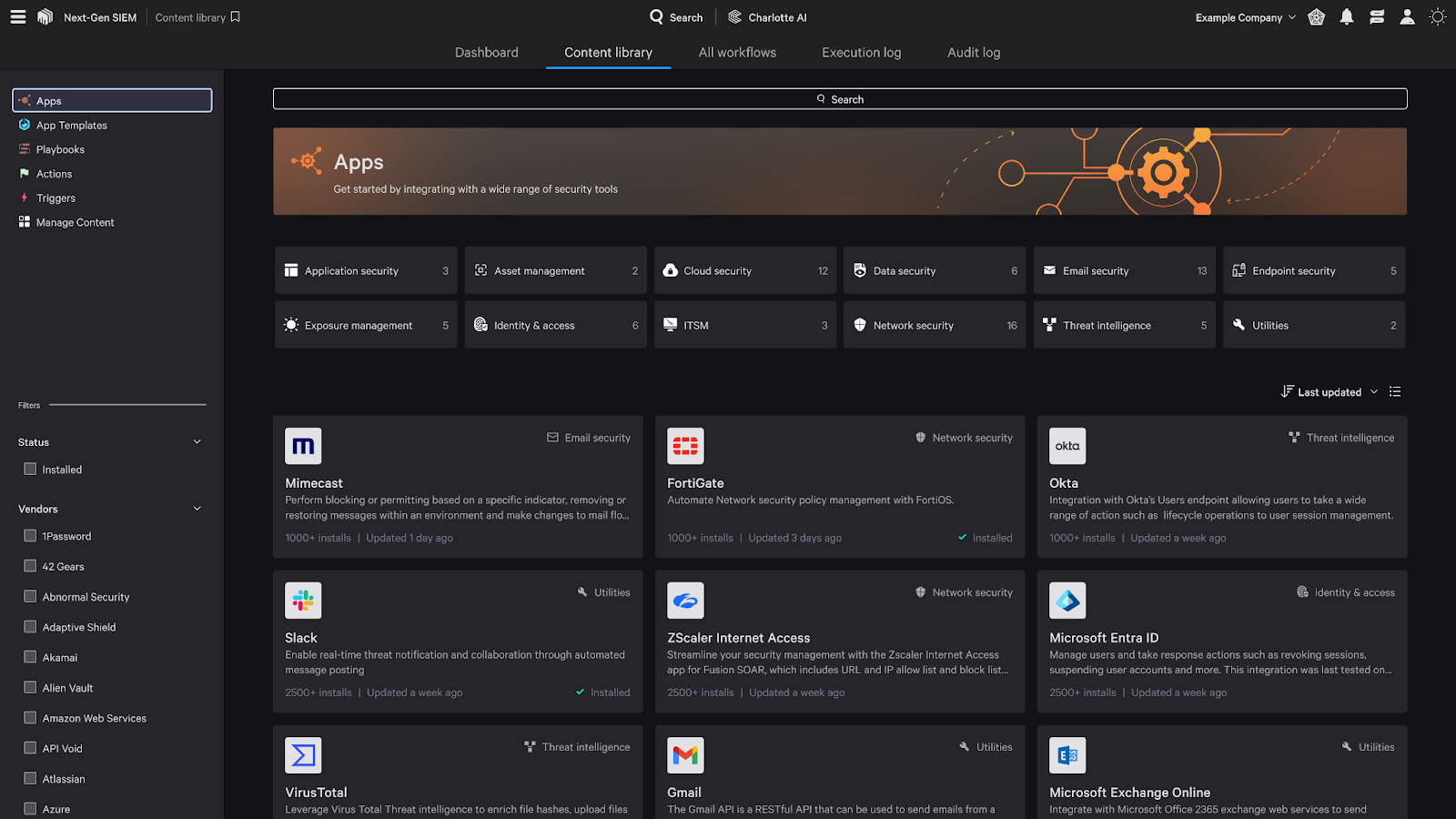 CrowdStrike Falcon Next-Gen SIEM dashboard
