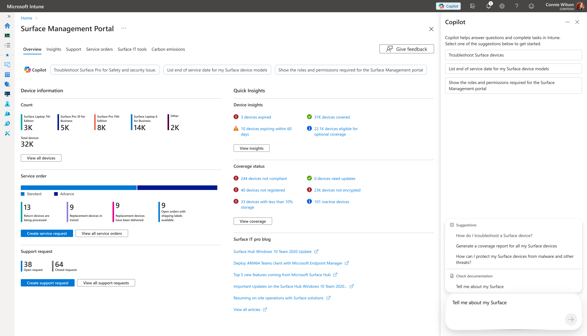 Microsoft Security Copilot dashboard