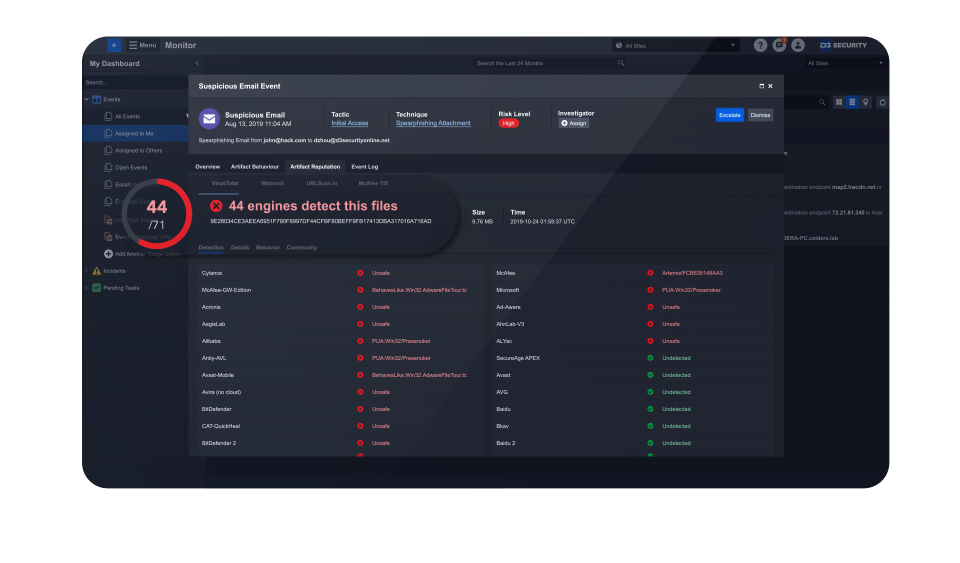 D3 Smart SOAR triage screenshot