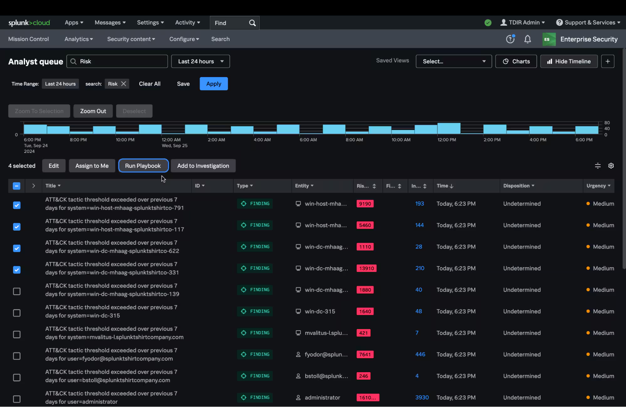 Splunk SOAR playbook screenshot