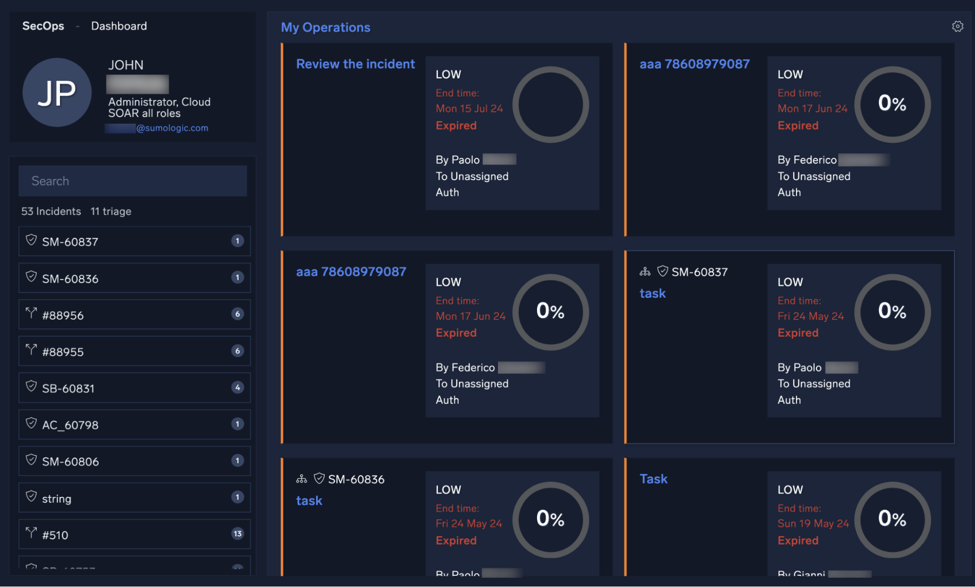 Sumo Logic Cloud SOAR screenshot