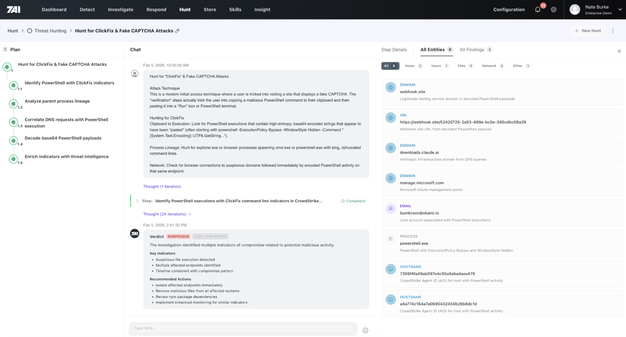 7AI platform dashboard