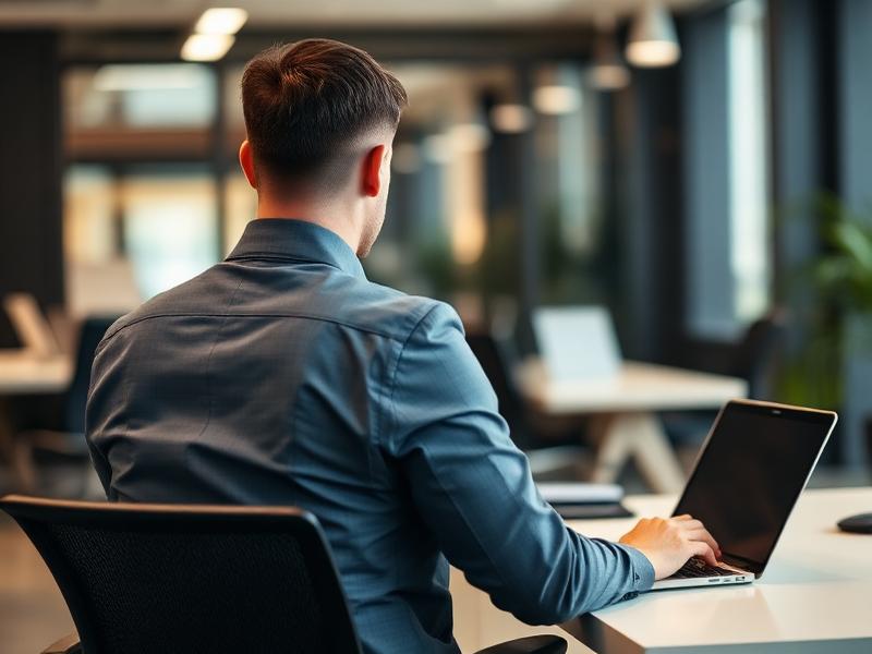 Personne travaillant sur un ordinateur