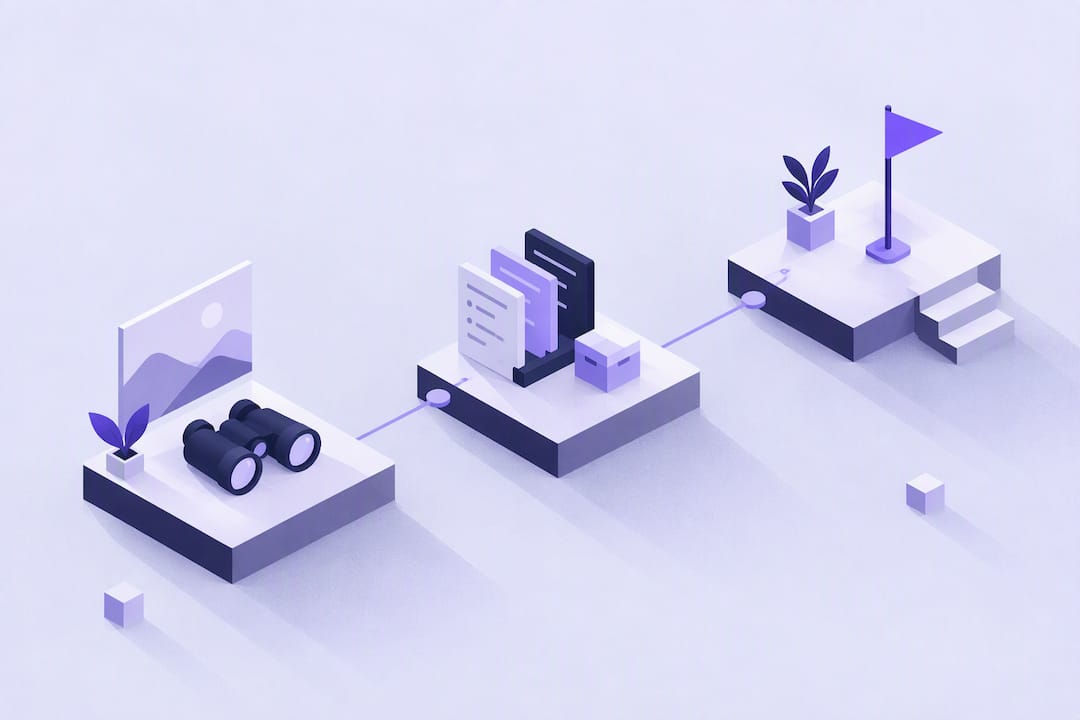 Schéma des trois étapes du management
