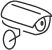 Pack N Stor self-storage units Black outline icon of a surveillance security camera with a rotating arrow below it.