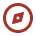 Pack N Stor self storage icon Red circular compass icon with north, east, south, and west directions.