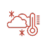 Pack N Stor East Fishkill self storage icon Icon of a cloud with a thermometer and snowflakes indicating climate control.