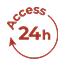 Pack N Stor East Fishkill self storage icon Red circular stamp with 24h Access text and arrow.