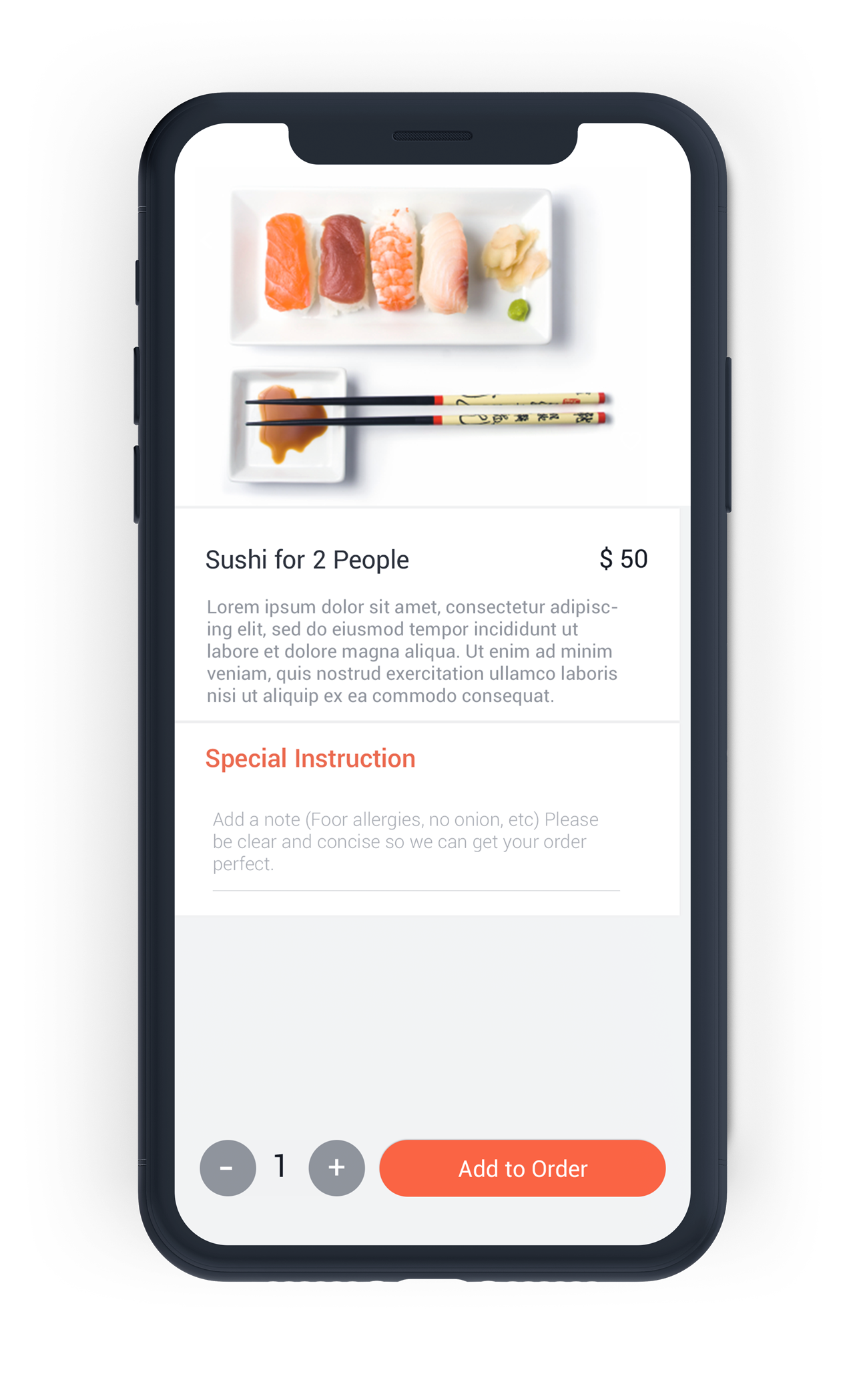 Guest customizes a menu item with modifiers on their phone