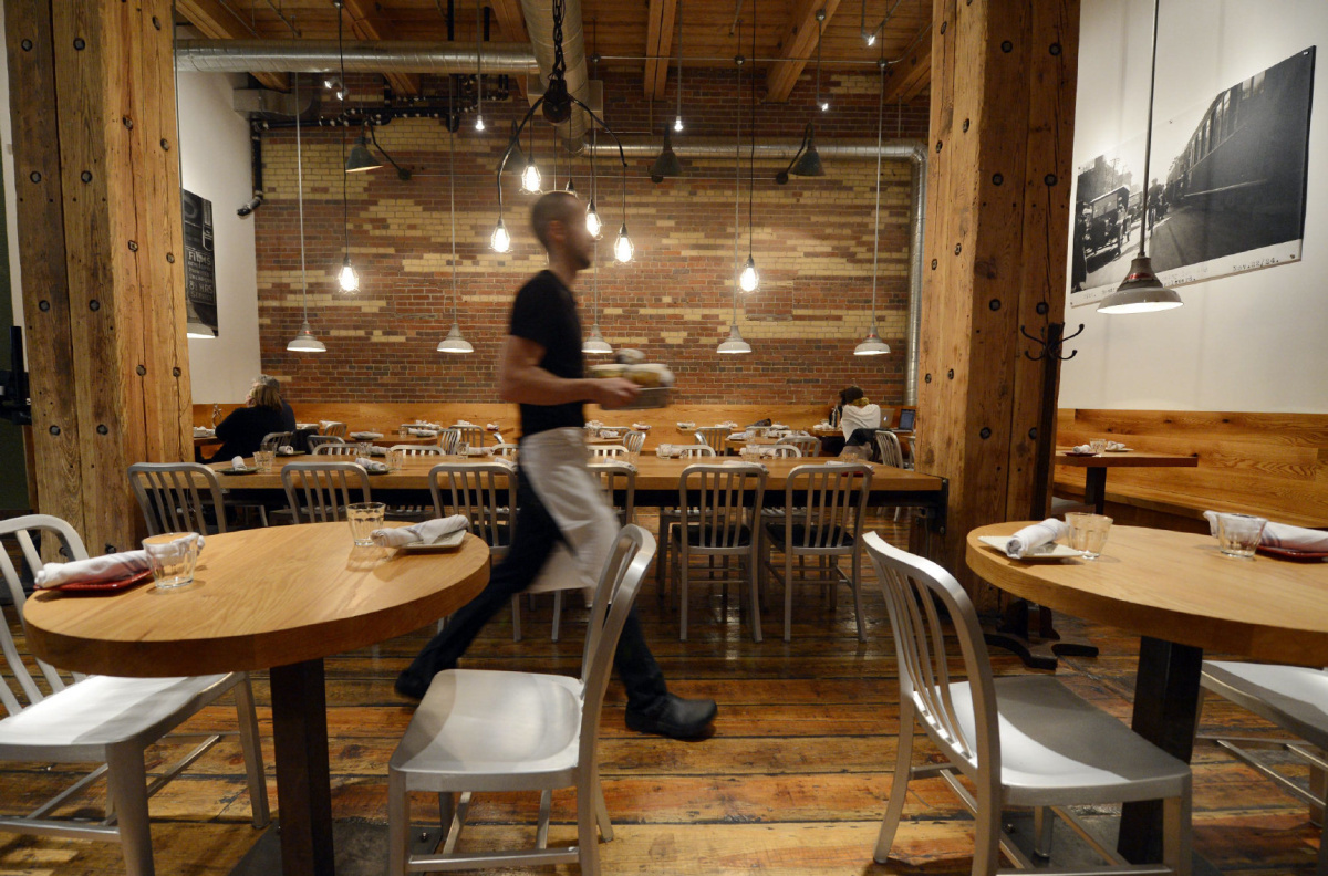 Rustic restaurant interior — operator view