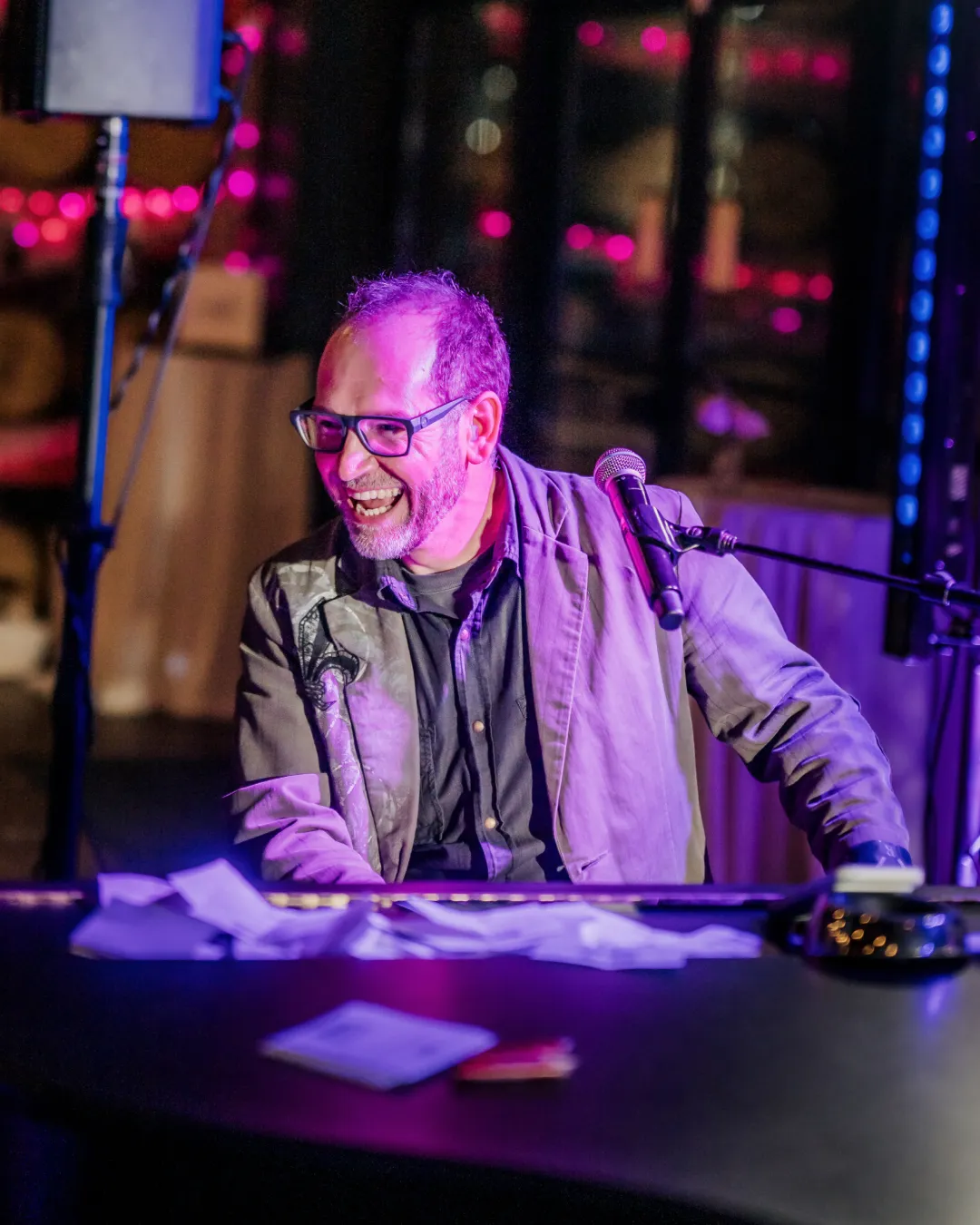 Josh Dupont performing with Piano Fondue at a corporate event