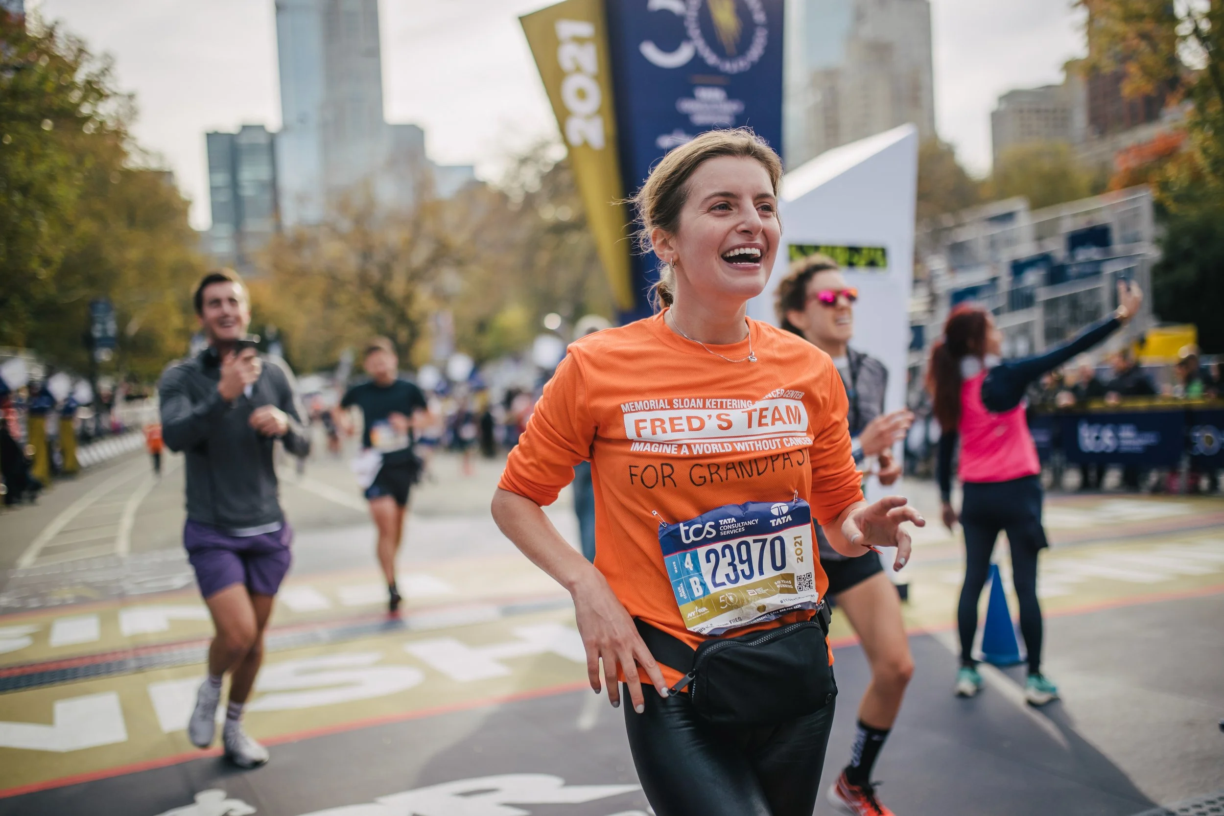 People running during a New York Road Runners event