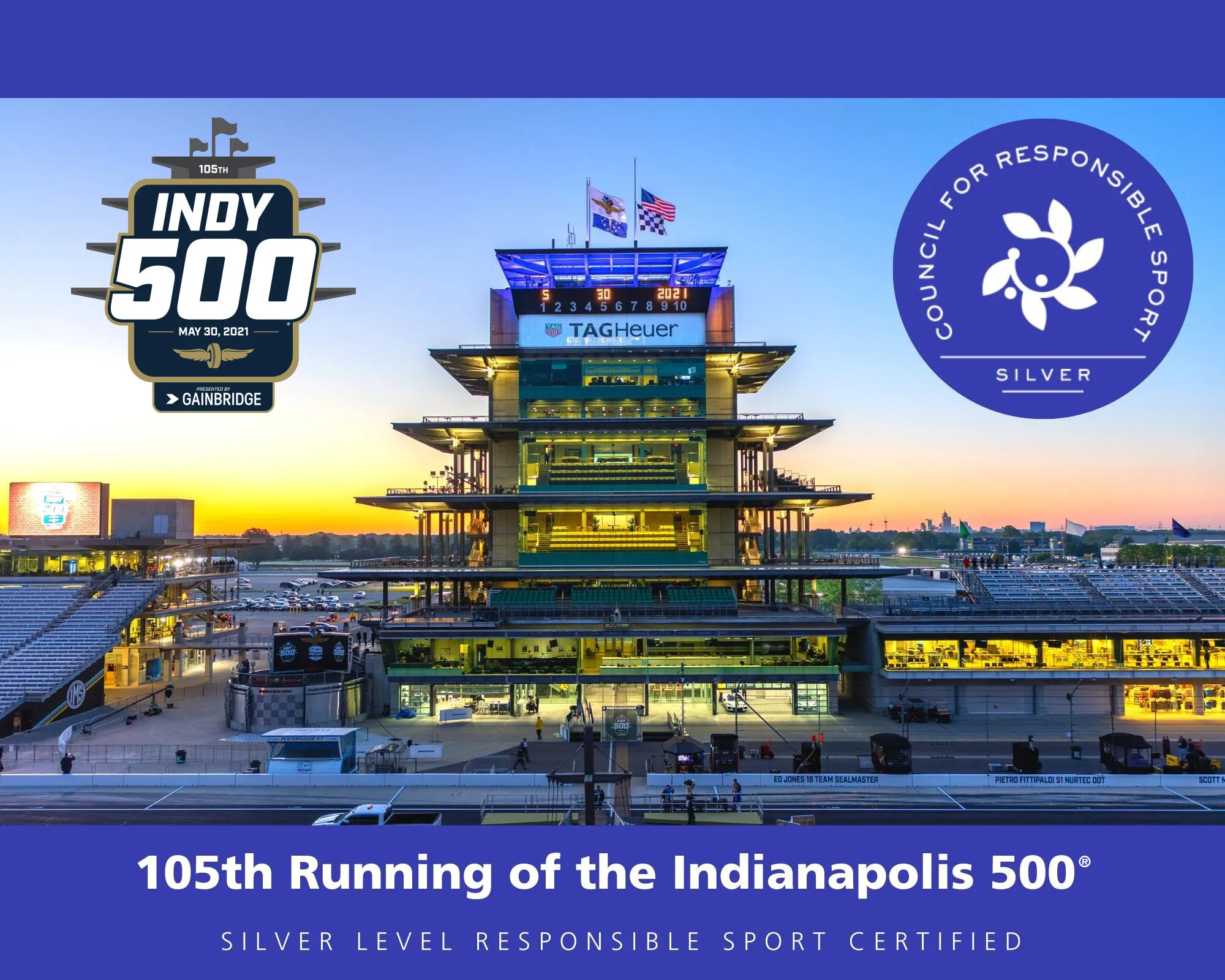 The Indianapolis 500, the largest single-day sporting event in the world,  earns the Council for Responsible Sport's Silver Certification