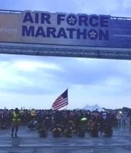 Runners at the start line of the Air Force Marathon