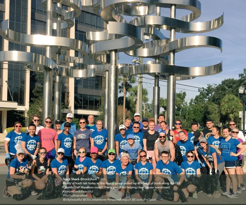 Track Shack Events established a clean-up or ‘plogging’ run along part of the half marathon course that saw participation from 45 community stewards who picked up 40 bags of trash.