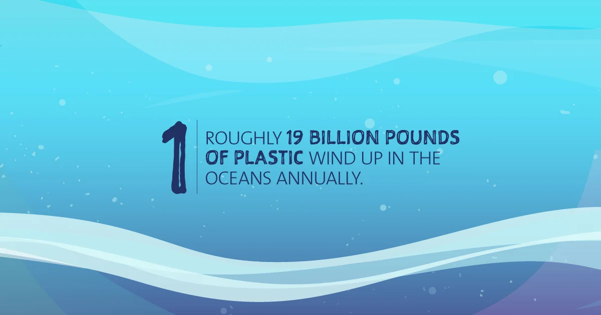 Sheed The Straw banner - 19 billion pounds of plastic wind up in the ocean annually