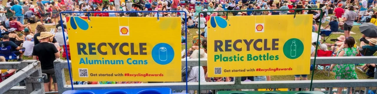 Recycle stations at the 2024 New Orleans Jazz & Heritage Festival 