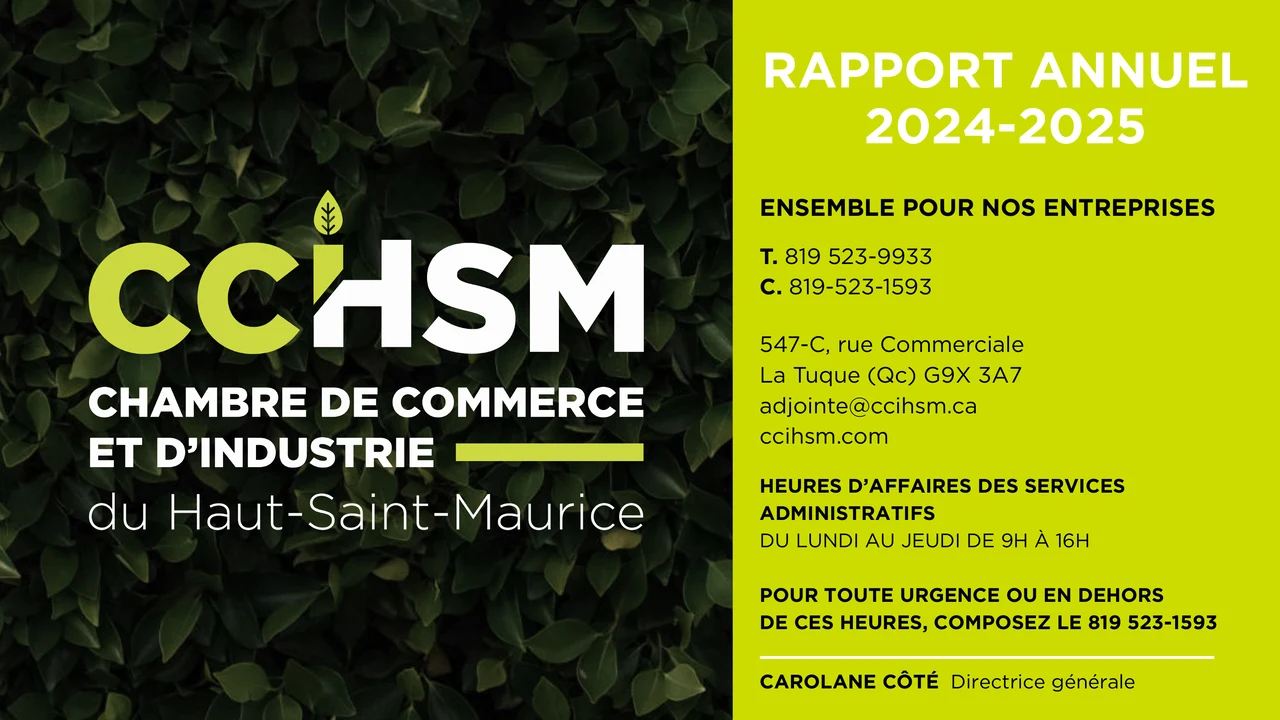 Couverture du rapport annuel 2024-2025 de la CCIHSM