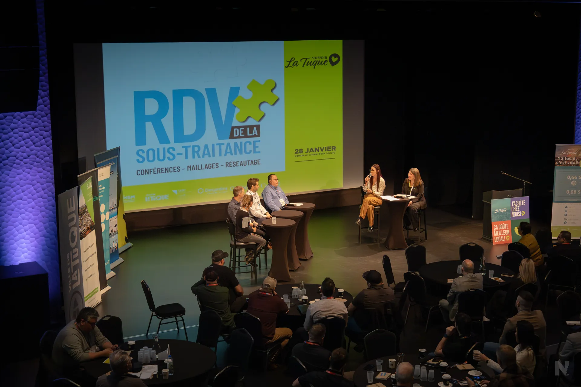 Panel sur scène lors du Rendez-vous de la sous-traitance de La Tuque